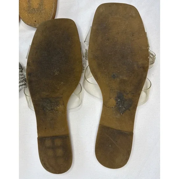 Lot 6 Women's Size 10 Sandals Slides Fashion Nova Old Navy Bling Shoes - Picture 7 of 11